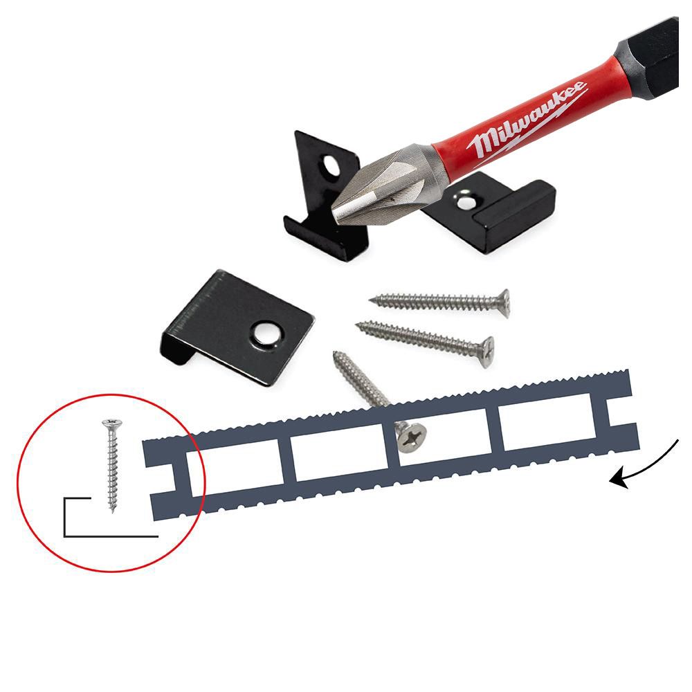 Composite decking starter clip installation illustration