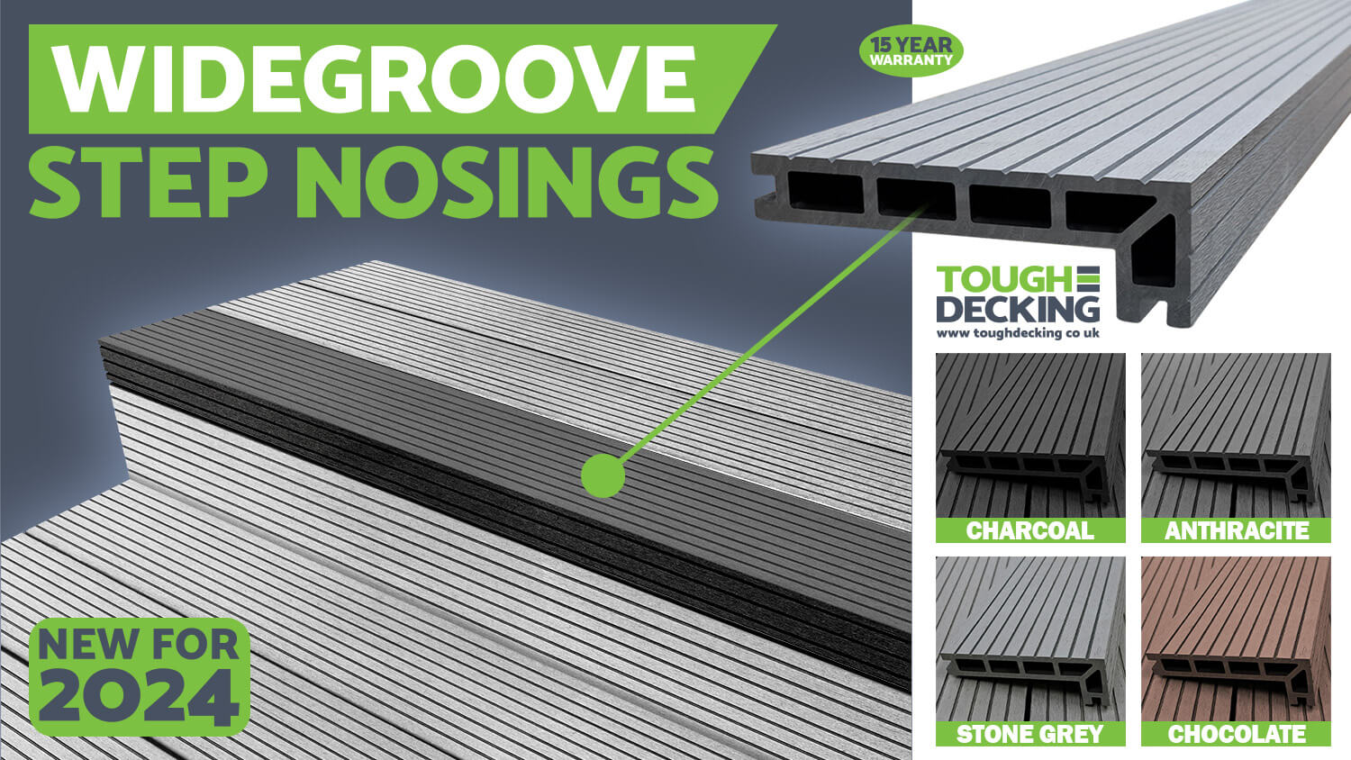 Composite Decking Wide Groove Step Nosing Boards