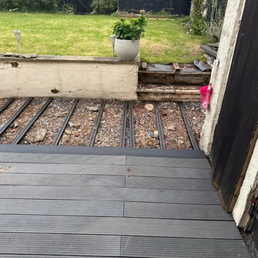 Composite Joists From Tough Decking Laid On Compacted Gravel