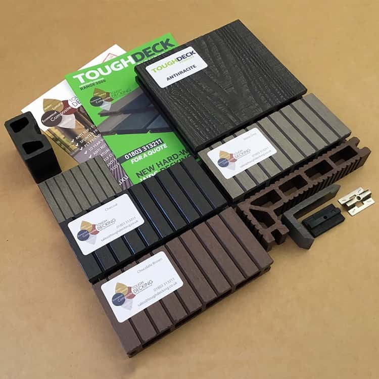 Composite Decking Samples Pack Charcoal, Anthracite, Stone & Chocolate