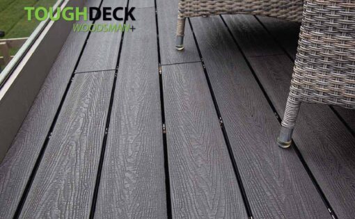 Tough Decking Anthracite Active + Composite Decking Boards with Balustrade & Staggered Joint