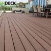 Tough Decking Chocolate Brown Active + Composite Decking On Balcony With Glass Balustrade