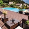 Chocolate Brown Composite Decking Ratan Furniture and pool