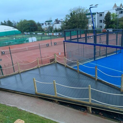Anthracite Composite Decking From Tough Decking - Torquay Tennis Club