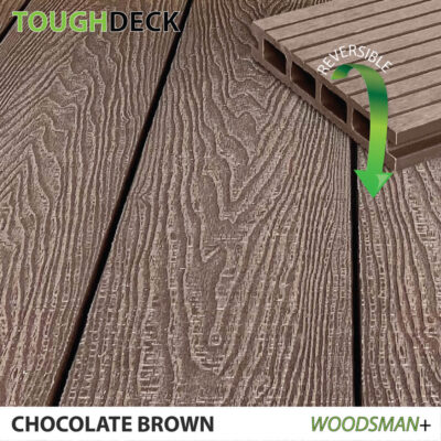 Woodgrain chocolate brown composite decking
