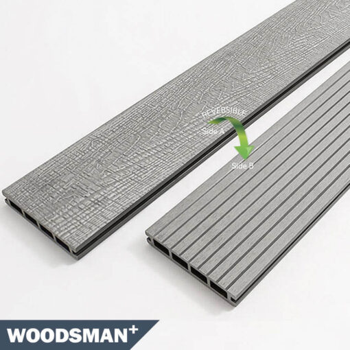 Woodsman+ Stone Grey Composite Decking Both Sides