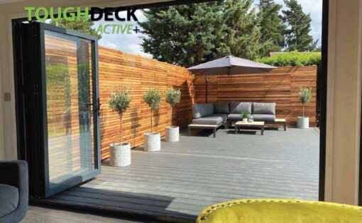 Anthracite Composite Decking Active+ Bifold Doors