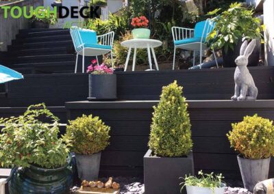 Tough Decking Charcoal Black Active+ In Tiered Steps With L Profile Edging