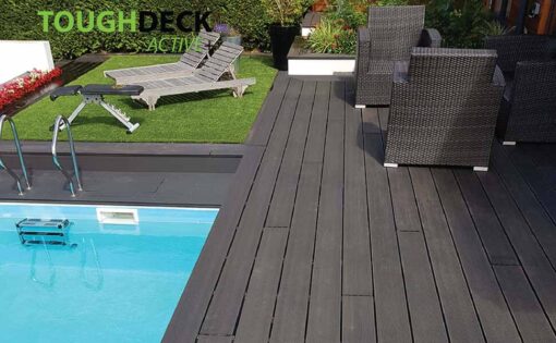 Charcoal Black Composite Decking With Swimming Pools