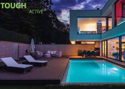 Tough Decking Chocolate Brown Active+ Composite Decking Luxury Swimming Pool