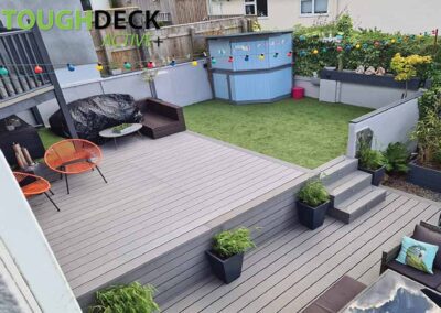 Tough Decking Stone Grey Active + With Boards Used As Wrap Around Fascia