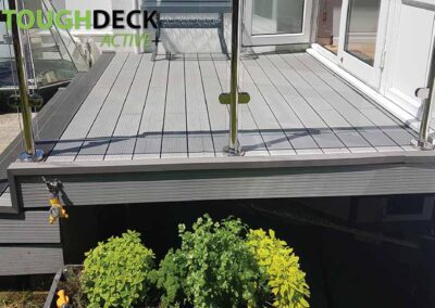 Tough Decking Stone Grey Active + With Charcoal Edging & Step Nose Boards
