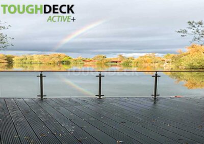 Tough Decking Active + Charcoal Composite Decking With Glass Balustrade