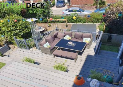 Tough Decking Stone Grey Active + Multiple Levels With Step Nose Edging