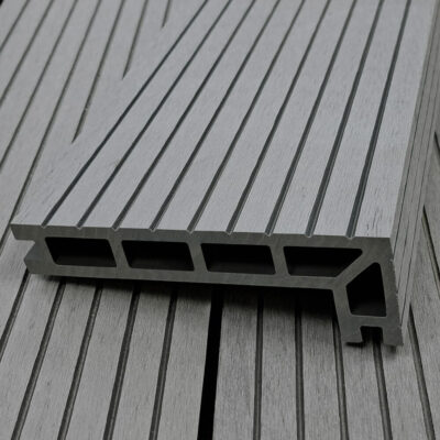 Composite Decking Wide Groove Step Nosing Stone Grey