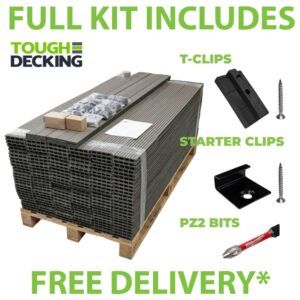 Composite Decking Kits Only Available At Tough Decking - All Boards & Fixing Clips Included
