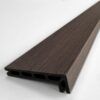 Walnut Brown capped composite step nosing board showing embossed woodgrain tread surface and drop nose profile