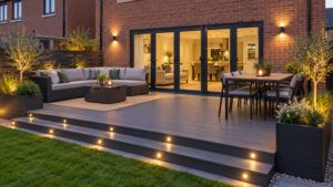 A smart composite deck adding usable outdoor living space to a home