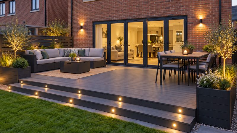 A smart composite deck adding usable outdoor living space to a home